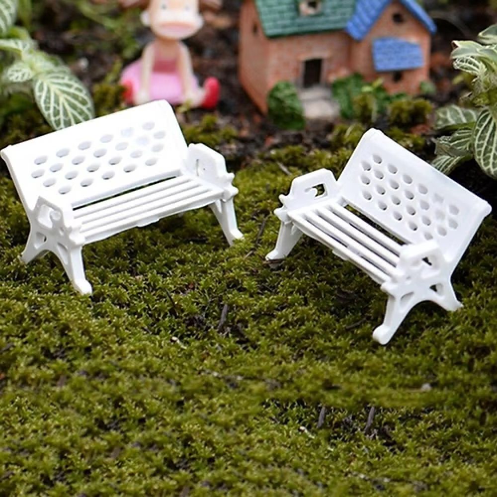2 ชิ้น Mini Park Seat Bench น่ - Woodworking Resin บทวิจารณ์และราคา
