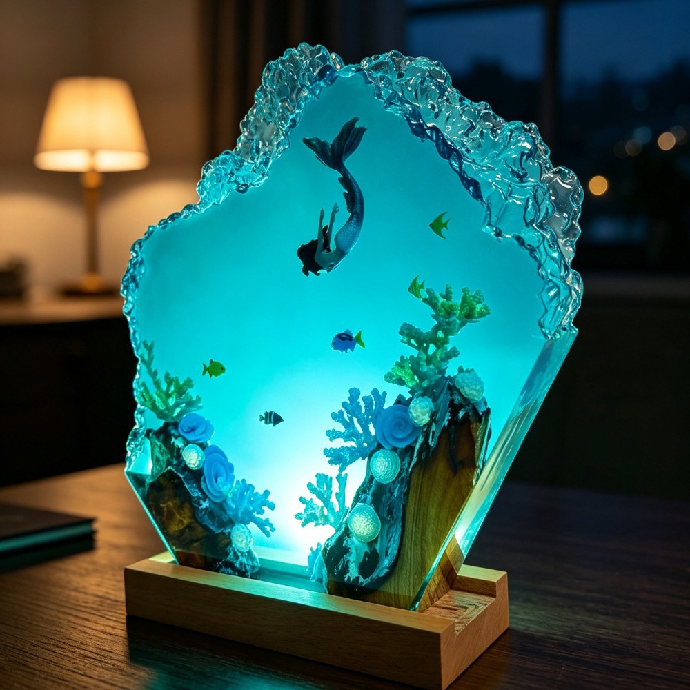 ประติมากรรมนางเงือกใต้ทะเลจากอ - Woodworking Resin บทวิจารณ์และราคา